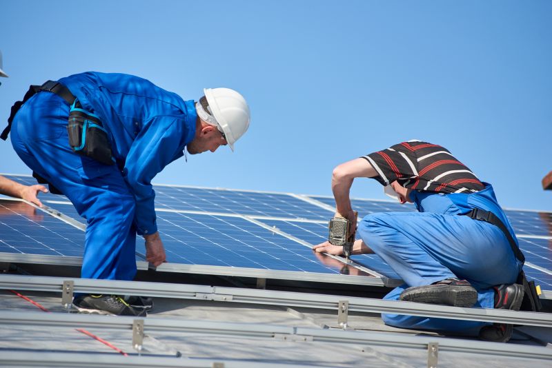 Maintenance Work on Solar Panels